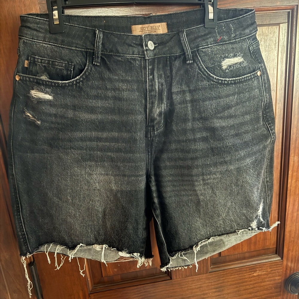 Judy Blue Black Distressed Jean Shorts